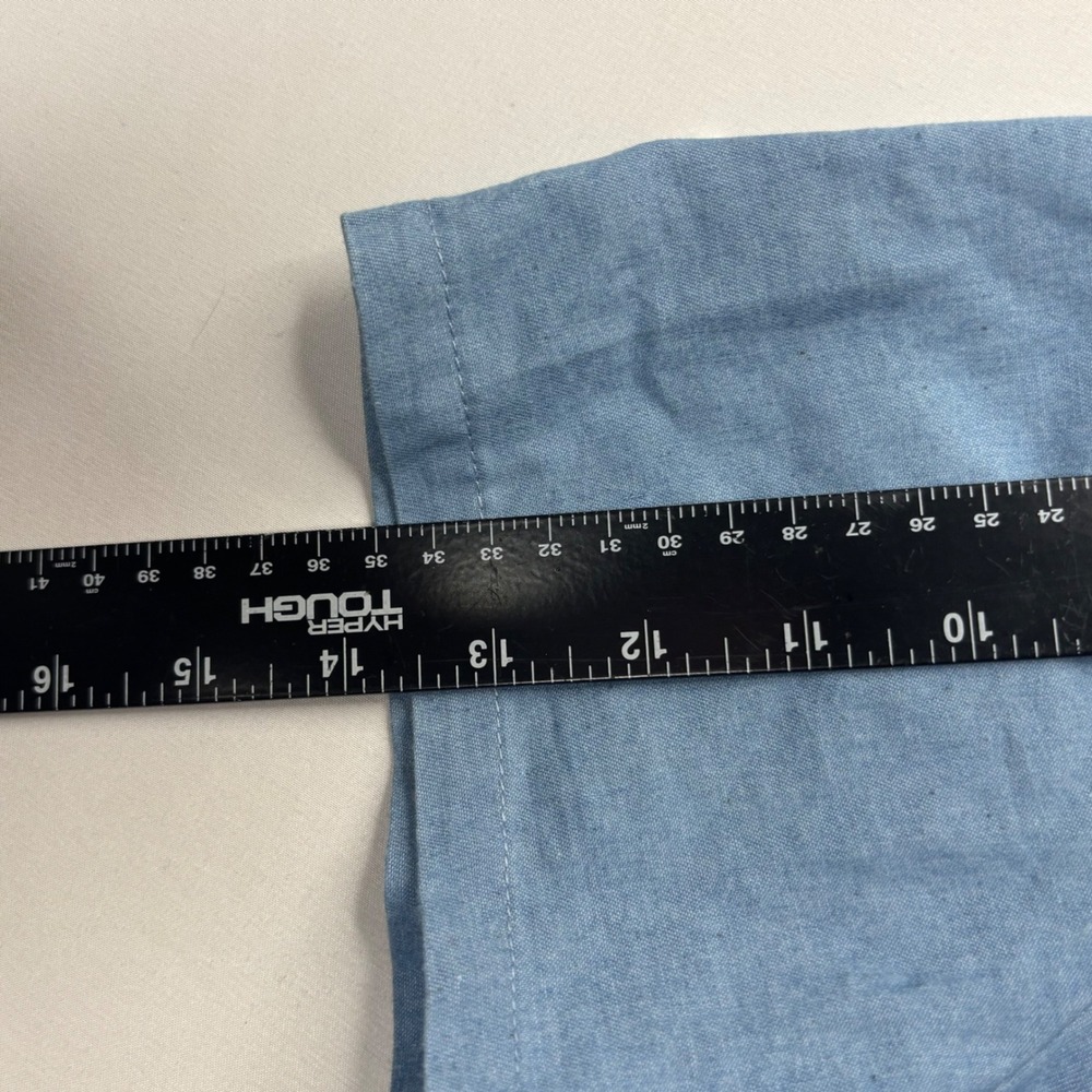 PatPat Shirt Mens XL Blue Cotton Short Sleeve Solid Button Up Casual Pocket Top - Picture 9 of 9